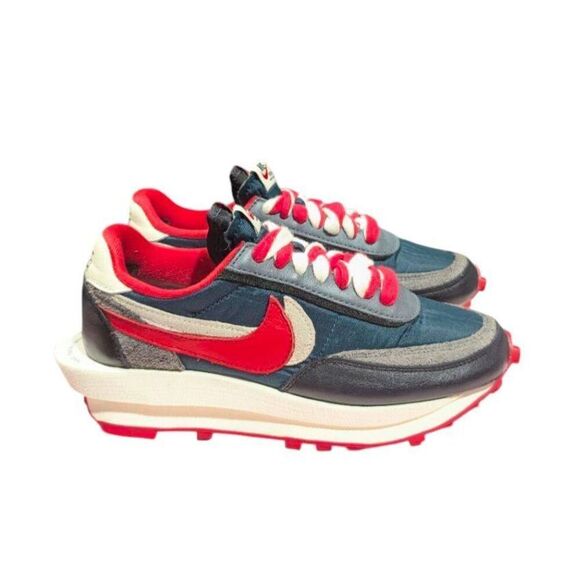 NIKE LD Waffle 'Sacai Undercover Midnight Spruce University Red' Running Shoes S - Picture 2 of 11